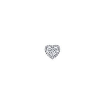 Lady Heart 甜美愛心 18K金鑽石耳環 (單只耳環)
