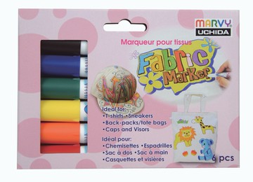 UCHIDA 4054-06 免燙6色色繪布筆【領券滿額再折千12/31止】