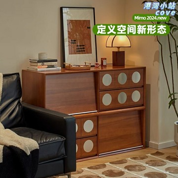 【法式復古風】電視櫃 實木電視櫃 客廳電視櫃 落地電視櫃 儲物櫃 收納櫃 組合櫃 一體式設計 中古風 客廳家用 大容量儲物