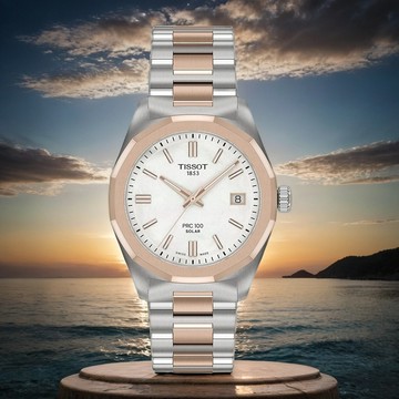 TISSOT 天梭 PRC 100 Solar 太陽能珍珠貝女錶-34mm T1518222211100
