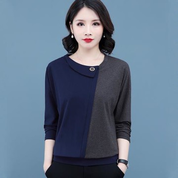 純棉長袖T恤女2025新款春秋裝韓版寬松大碼中年媽媽打底衫上衣女