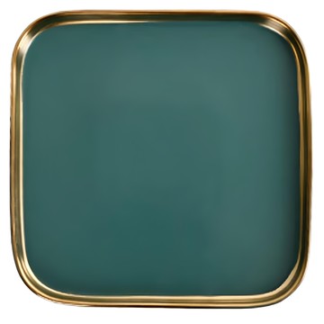 Homely Zakka 北歐輕奢風陶瓷餐具 小四方盤 Set  小(15 × 2cm)  祖母綠磨砂金邊  1個
