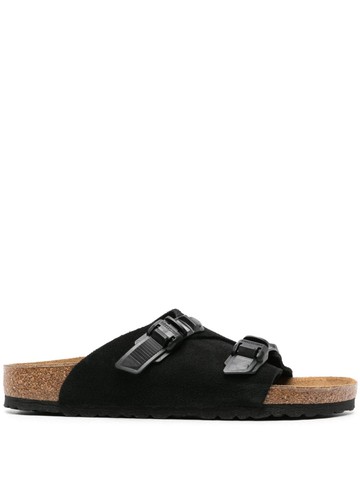 Birkenstock - Zürich Tech suede slides - men - Calf Suede/Rubber/Calf Leather - 44 Regular - Black