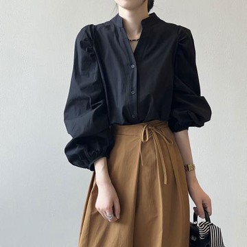 【nata】法式泡袖設計上衣（共二色）M-L