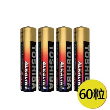 【TOSHIBA東芝】鹼性電池 3號AA/4號AAA 60入裝 收縮包盒裝