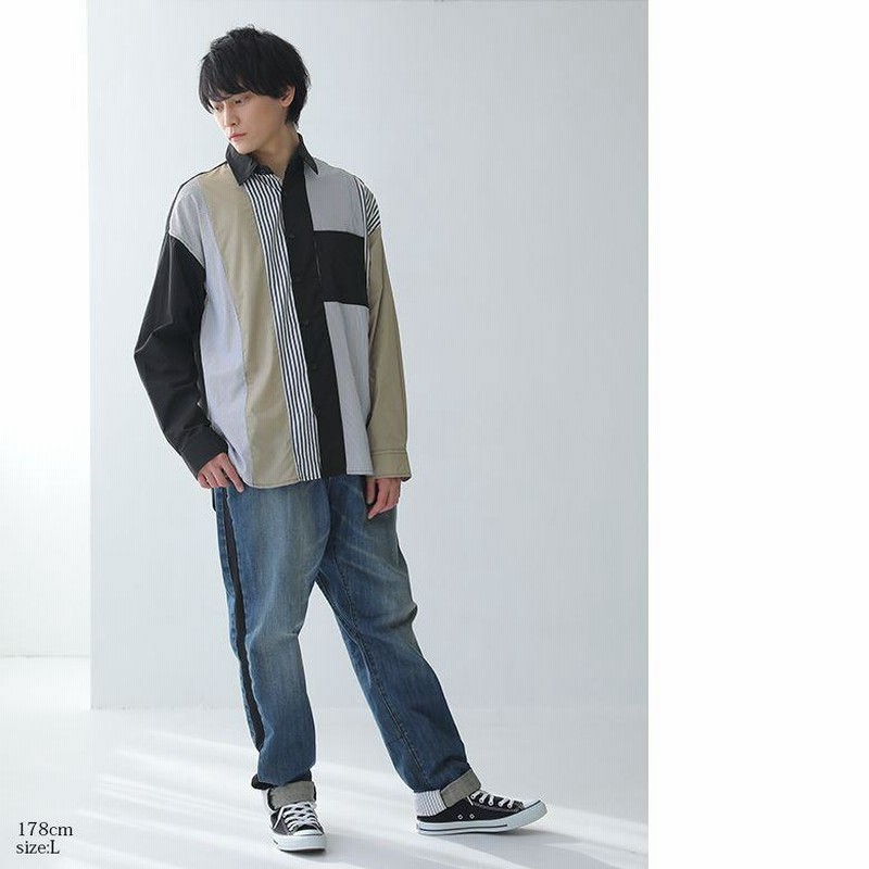 ストライプ　ビックシャツ ankoROCK アンコロック ストライプ シャツ レディース オーバー