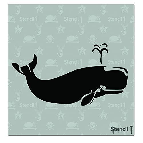 stencil1?s1?_ 01?_ 168?_ S Whaleステンシル、6? by 6インチ、ホワイト