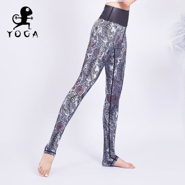 壁虎瑜伽褲高腰提臀虎緊身印花春夏國風速干彈力透氣白色高級新款