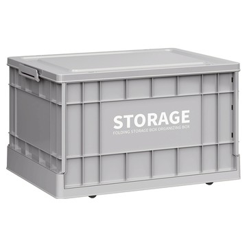 FAmILyLIFE 生活 工業風附輪可疊加折疊收納箱 47L  水泥灰  37.5 x 52 x 30.5cm  1個