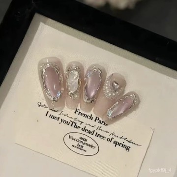 🥰可可新品🥰純手工光療穿戴甲索馬裏海穿戴甲批髮成品重複使用美甲貼片可拆卸手工穿戴甲新年穿戴甲高級感穿戴甲顯白美甲片 IA