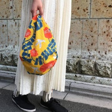 京都風呂敷包巾-katakata 二巾-蜂鳥(黃/綠)