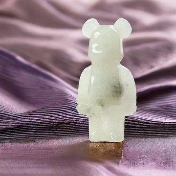 冰種飄花翡翠熊熊 | 天然緬甸玉A貨翡翠 | 送禮