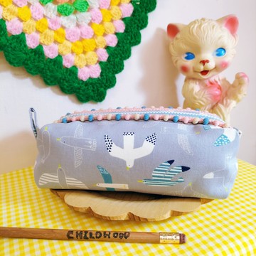 北歐風小海鷗 胖胖包 化妝包 收納包 筆袋