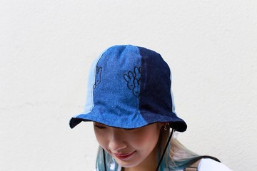 【Pinkoi x miffy】Miffy 藍色牛仔拼布雙面兩用Bucket Hat