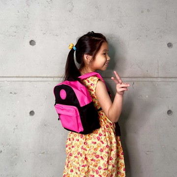 調色盤系列 休閒迷你兒童小背包-太妃粉/黑(S號)