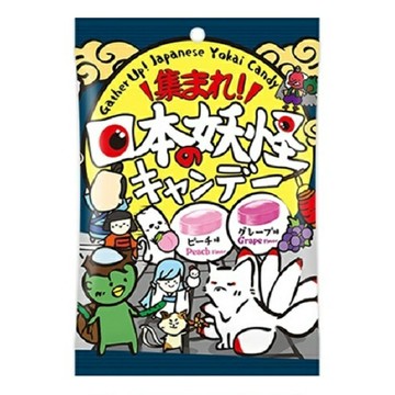 【江戶物語】SENJAKU 扇雀飴 日本妖怪雙味糖 45g 水蜜桃/葡萄風味 硬糖 水果糖 果汁糖 日本原裝進口