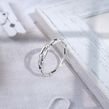 AchiCat．純銀戒指．鎖鏈．男生尾戒｜堅守之環．AS24013