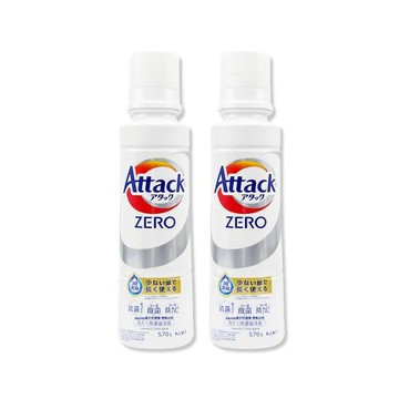 (2罐超值組)日本KAO花王-Attack ZERO強洗淨去污消臭濃縮洗衣精570g/罐-直立式專用(銀標)(Bio IOS中性香氛洗滌液,筒槽防霉)