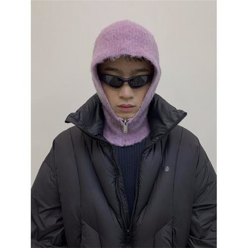 NEVERSEEZ 巴拉克拉法帽拉鏈毛線帽子