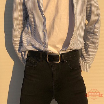 腰帶男士2022新款潮流皮帶簡約百搭男個性耐用韓版學生ins褲帶