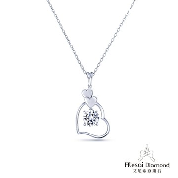 Alesai 艾尼希亞鑽石 1克拉 D/VVS1 愛心鑽石項鍊 培育鑽石 3EX車工