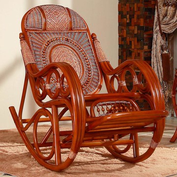 搖椅 藤椅藤編搖搖椅陽台休閒椅靠背躺椅子家用舒適躺椅懶人椅搖椅