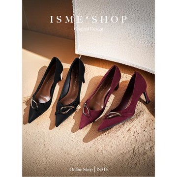 細跟單鞋反絨尖頭女伴娘鞋婚鞋高跟鞋絆扣氣質法式酒紅色不累腳20