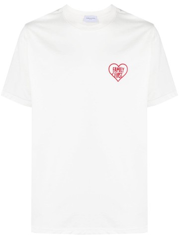 Family First - logo-embroidered cotton T-shirt - men - Cotton - M - White