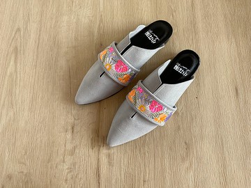 穆勒鞋- 花紋款 (灰色)