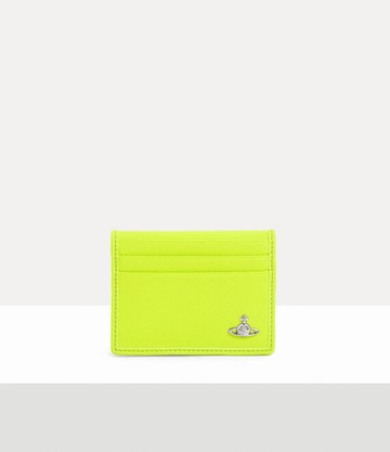 Vivienne Westwood Man Card Holder Faux Leather Fluro-green One Size Men