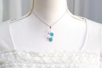 樹脂藝術 串聯圓形 墜飾・勿忘我・款2