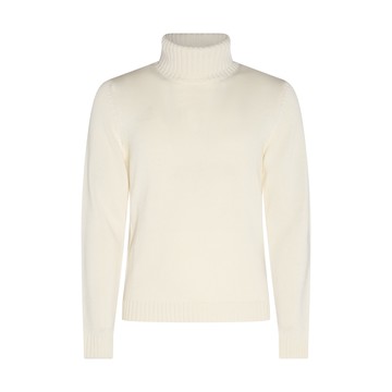 Zanone - White Wool Funnel Neck Jumper