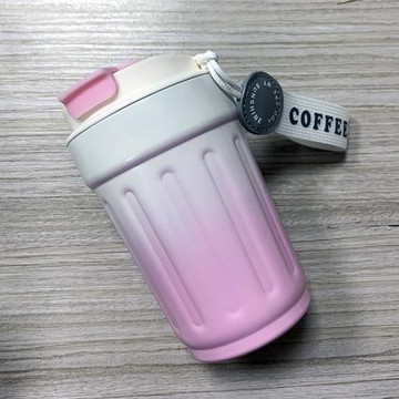 簡約漸變316不銹鋼咖啡杯 陶瓷內膽保溫杯水杯高顏值學生隨行水杯