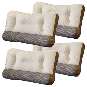 日式反牽引護頸枕 記憶枕頭 人體工學設計 70 x 40 x 13cm 4個 白色 灰色  白色  灰色