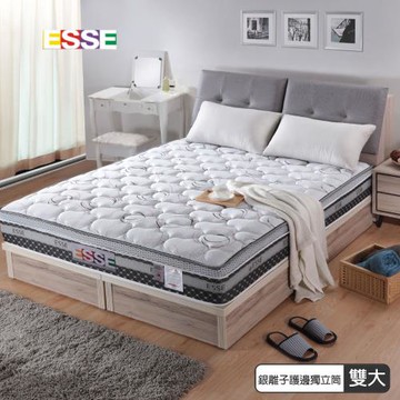 ESSE御璽名床【超值組】銀離子抑菌三線護邊獨立筒床墊 6x6.2尺(雙人加大)-限量款+涼感涼被x1