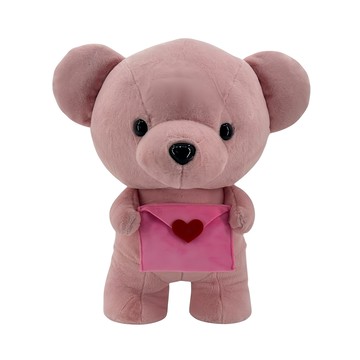 AllBeMine 歐比邁 情書版柔柔熊 18吋/43cm 泰迪熊玩偶  1個  粉紅色