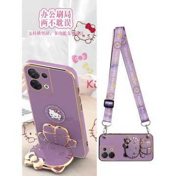 適用kt凱蒂貓opporeno8手機殼磁吸貼片reno7pro帶支架鏡子reno12斜挎reno14可背reno13掛繩reno9鏡頭全包防摔