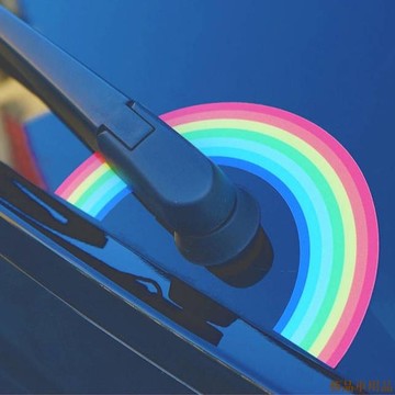 特品關注🌞灣岸車貼 個性汽車後風擋雨刷器 可愛彩虹反光貼紙 後車窗玻璃裝飾貼 車身貼 汽車裝飾