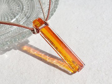 時尚玻璃（智能【橙】）項鍊【定做】