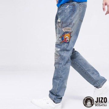 【㊙結帳2件再88折】地藏多貼標直筒褲 - BLUE WAY  地藏小王