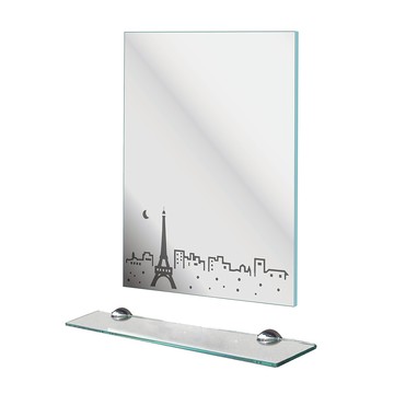 巴黎夜色噴砂單掛明鏡 60x45cm