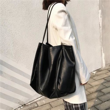 大容量包包女2021新款潮慵懶風軟皮大包單肩包女時尚購物袋托特包