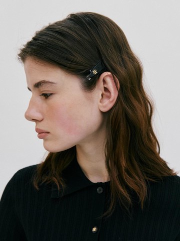 Cellulose Oval Side Hair Pin [Black]
