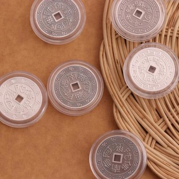 足銀9999南無阿彌陀佛花錢六字箴言純銀項鏈時尚復古錢幣編紅繩