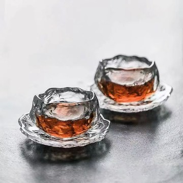 小巧玲瓏日式冰凍燒琉璃杯玻璃茶具套裝品茗小茶杯主人杯 酒杯 茶杯 小酒杯 優格杯 玻璃 玻璃小茶杯 主人杯 茶杯 茶具杯