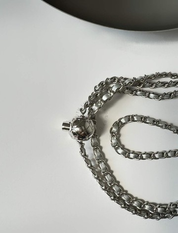 手機背帶 | 星空銀金屬皮革可調整金屬球手機背鏈  不含墊片