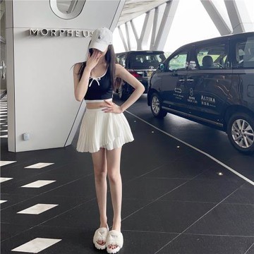 nicky靈動百搭 短裙法式白色百褶裙女夏季高腰顯瘦半身裙2026新款
