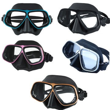 自由潛水面鏡/低容積潛浮面罩/鋁合金鏡框防刮擦-水精靈