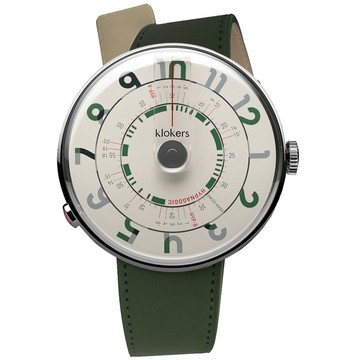 klokers 經典系列  KLOK-01-H3 綠字錶頭+單圈皮革錶帶