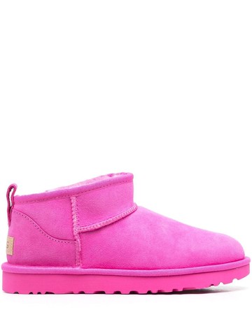 UGG - Classic Ultra mini ankle boots - women - Wool/Calf Leather/Lyocell/Rubber/Recycled Polyester - 6 - Pink